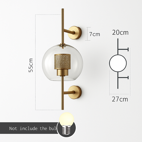 Retro glass and metal wall light - vue 7 sur 11