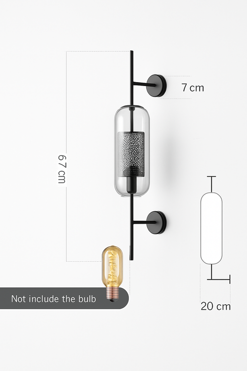 Retro glass and metal wall light - vue 9 sur 11