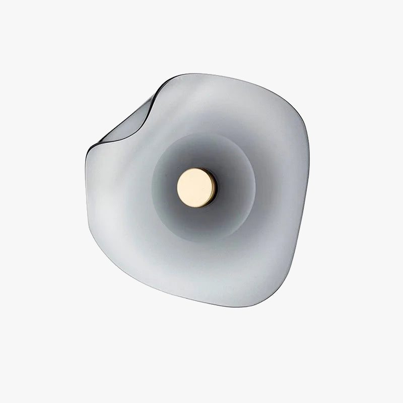 Round grey glass wall light