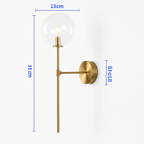 Round glass wall light in post-modern Nordic style - vue 11 sur 12