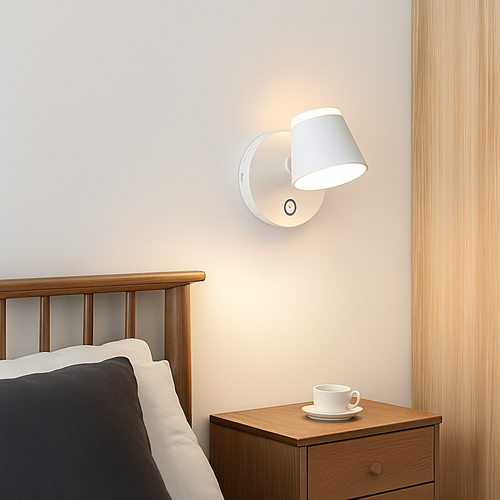 Nordic rotatable wall light with switch adjustable LED reading lamp - vue 6 sur 23