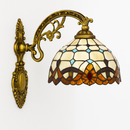 Rustic and antique wall light with Tiffany stained glass