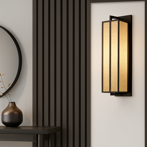 applique murale simple style chinois avec couverture en lin - vue 4 sur 8