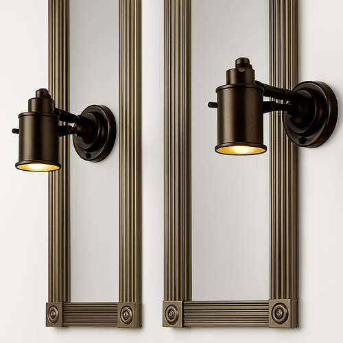 Black metal adjustable wall spotlight cafe - vue 2 sur 5