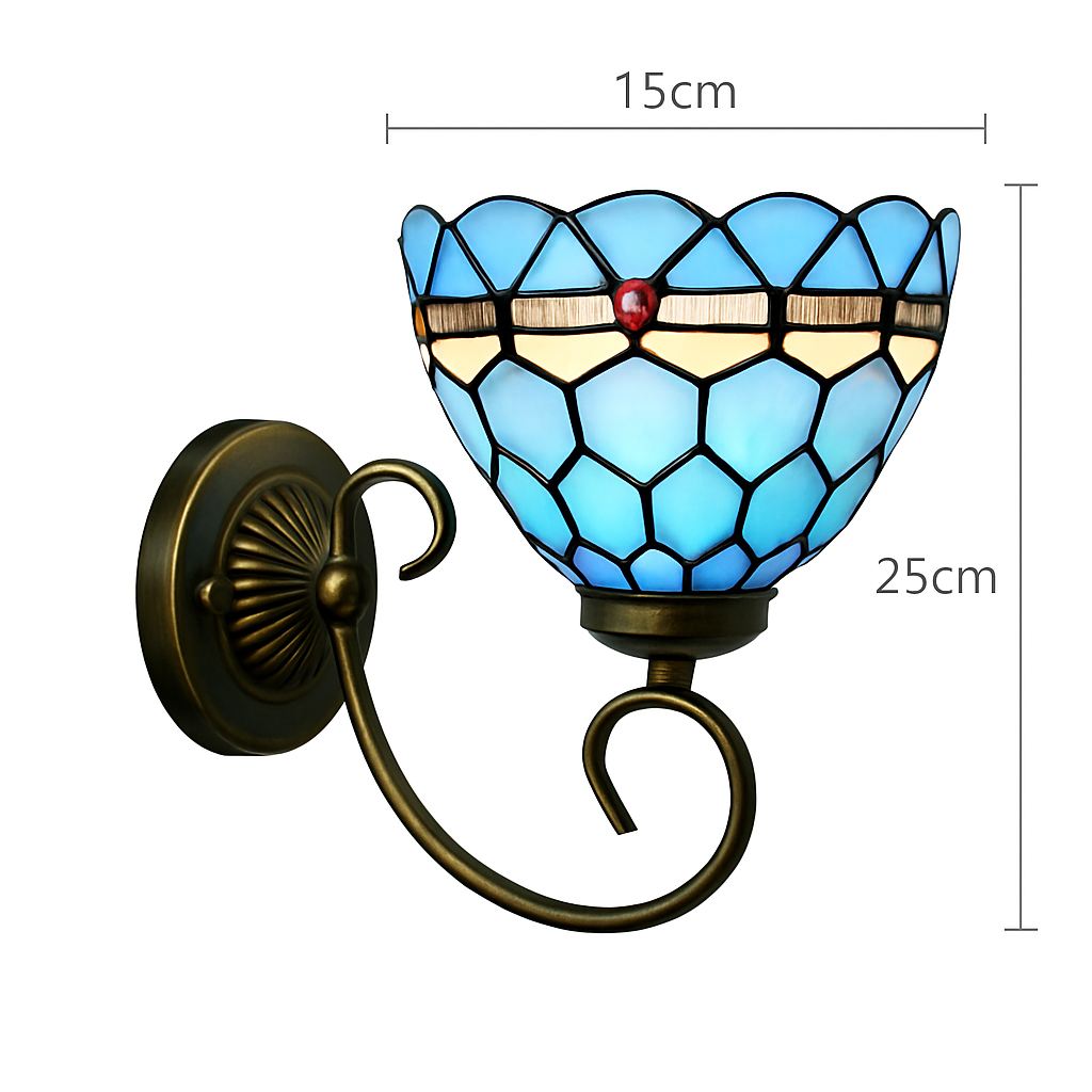 Tiffany decorative glass wall light for interiors - vue 9 sur 13