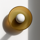 Italian glass wall light white green orange