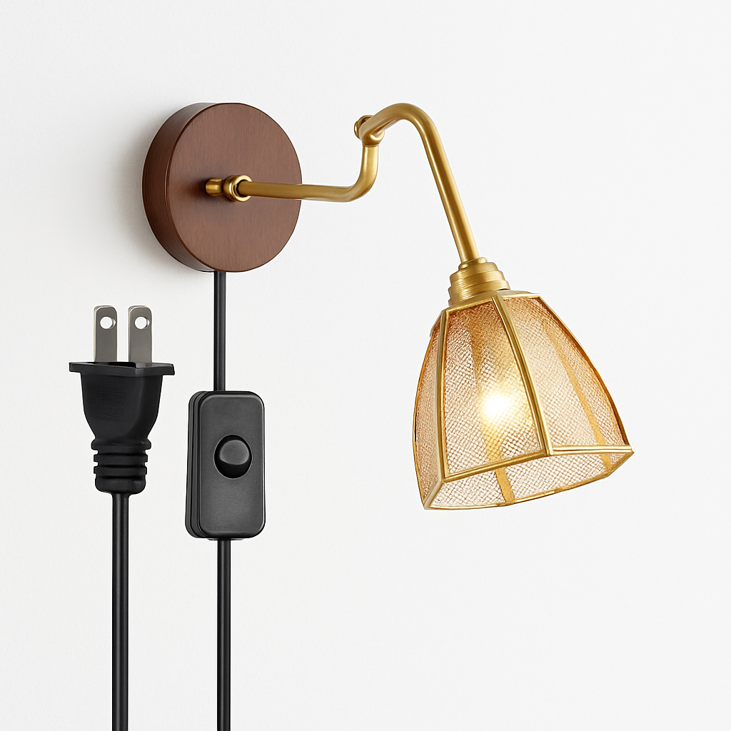 Vintage wall light with pull chain and wooden base - vue 11 sur 23