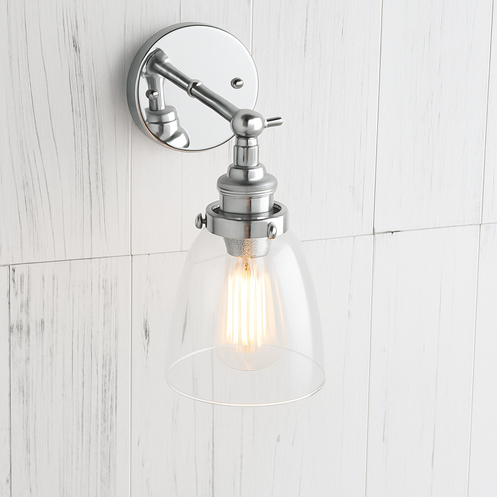 Phansthy vintage clear glass wall light for loft staircase - vue 4 sur 10