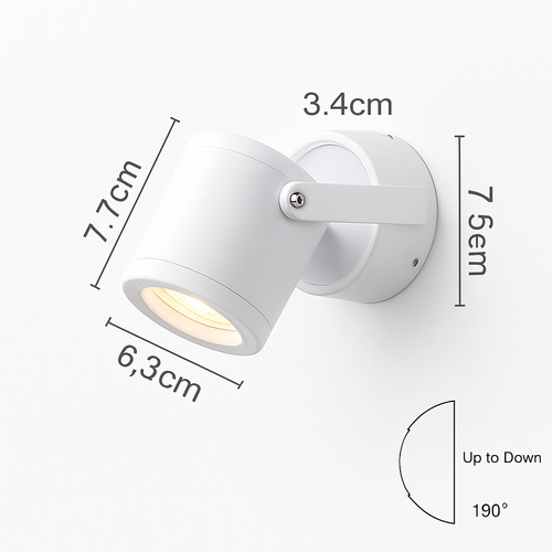 Parsimony adjustable LED spotlight wall light - vue 9 sur 11