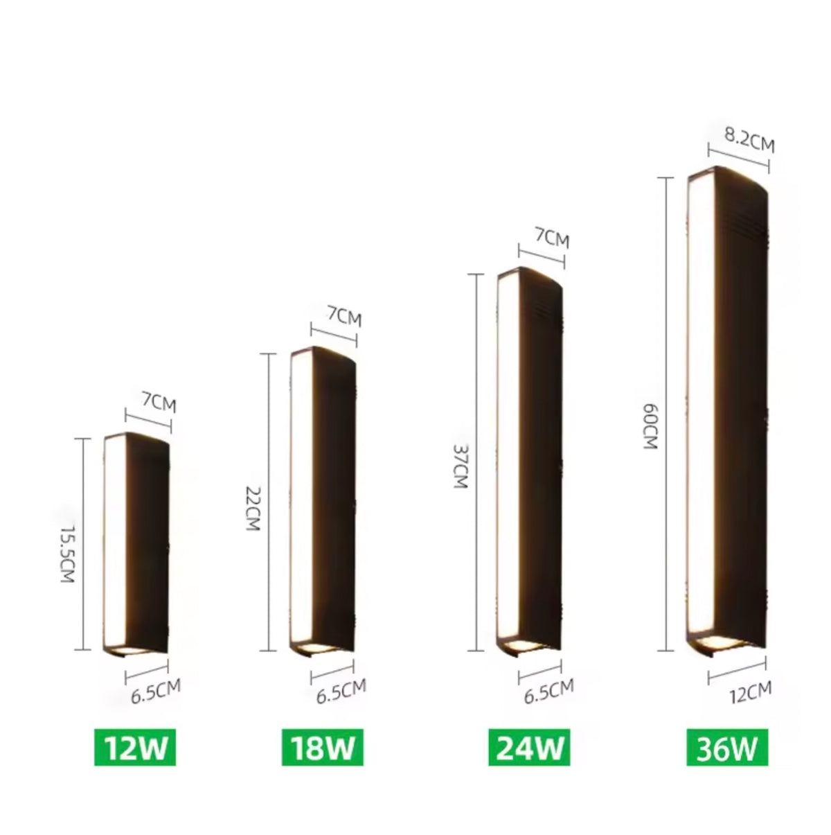 Modern waterproof aluminium LED outdoor wall light - vue 5 sur 5