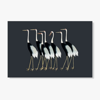 Eclectic wall art red crane and blue heron