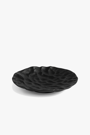 Textured ceramic shallow bowl restaurant style