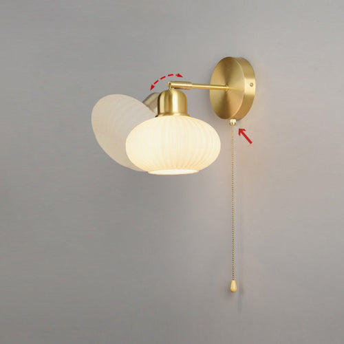 LED wall light with white lampshade Japan - vue 6 sur 7