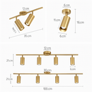 Black or gold aluminium LED spotlight bar mounted