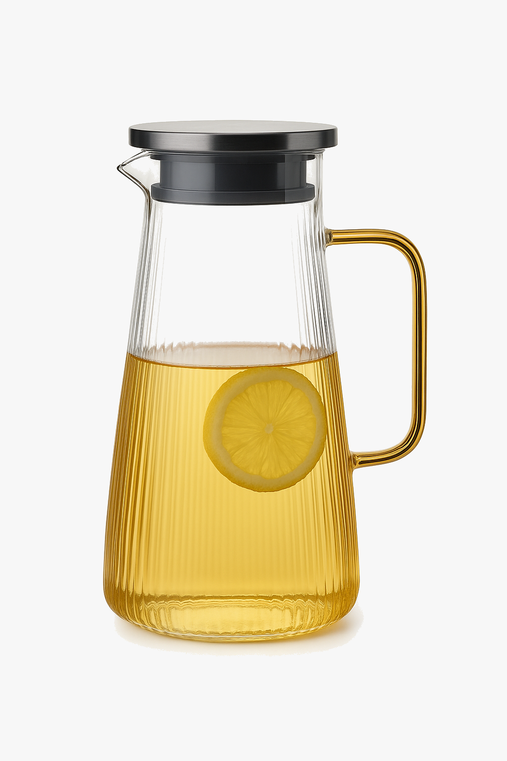 Transparent glass kettle with heat-resistant handle