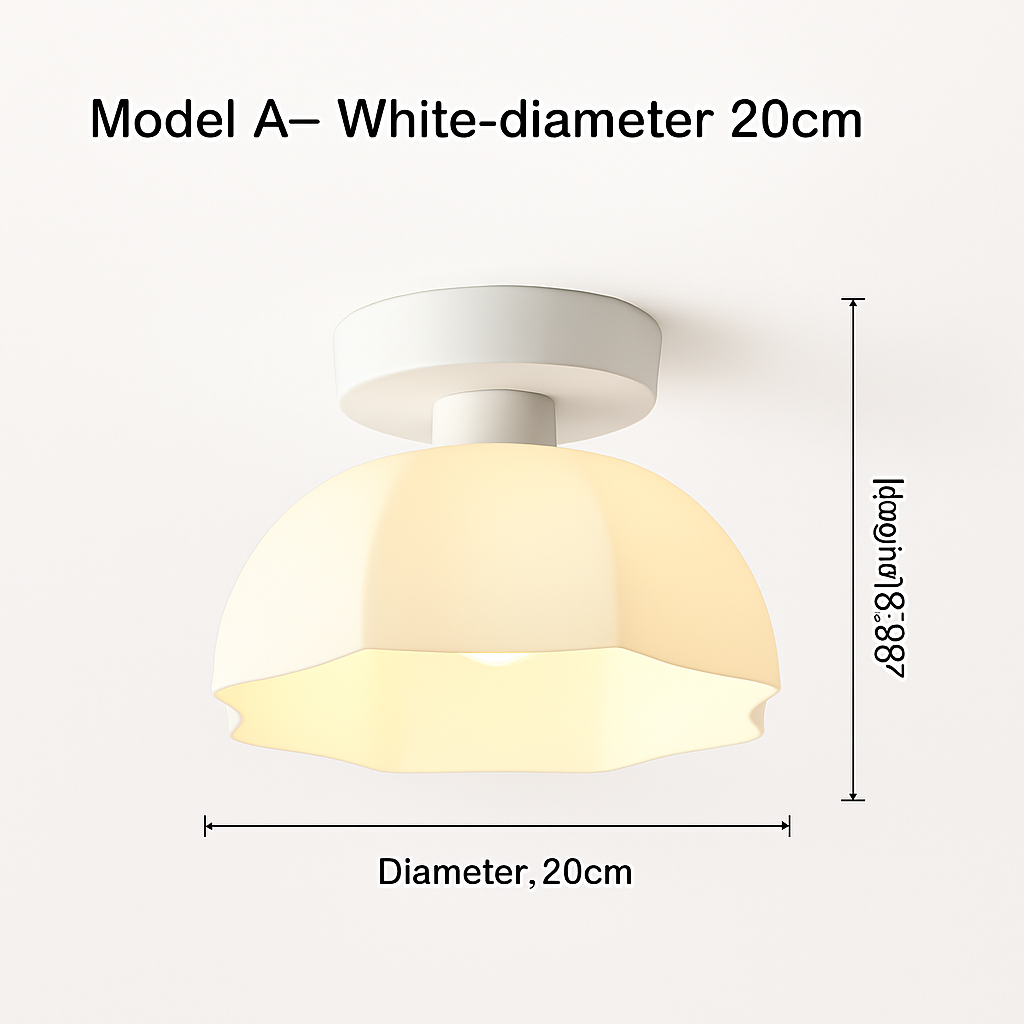 Ceramic glass LED ceiling light for corridor, hallway, entrance, balcony, nordic E27 acrylic chandelier 8825324306778 - vue 13 sur 23