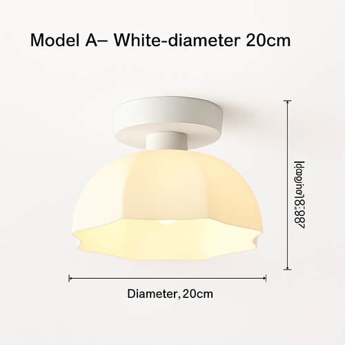 Ceramic glass LED ceiling light for corridor, hallway, entrance, balcony, nordic E27 acrylic chandelier 8825324306778 - vue 14 sur 23