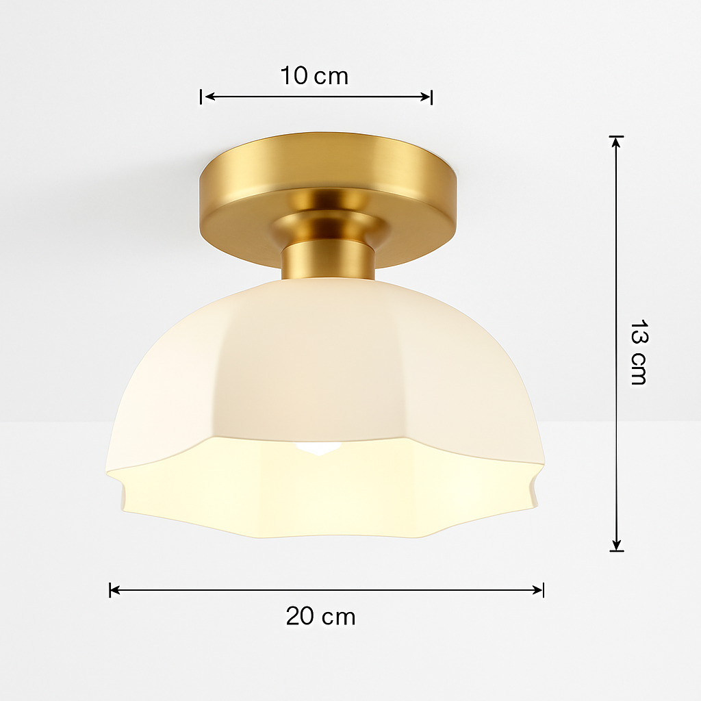 Ceramic glass LED ceiling light for corridor, hallway, entrance, balcony, nordic E27 acrylic chandelier 8825324306778 - vue 14 sur 23