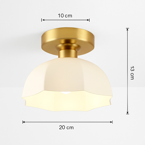 Ceramic glass LED ceiling light for corridor, hallway, entrance, balcony, nordic E27 acrylic chandelier 8825324306778 - vue 15 sur 23