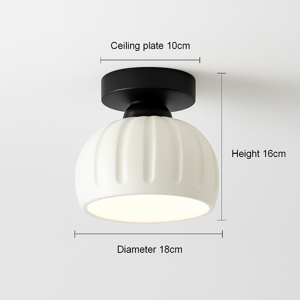 Ceramic glass LED ceiling light for corridor, hallway, entrance, balcony, nordic E27 acrylic chandelier 8825324306778 - vue 15 sur 23
