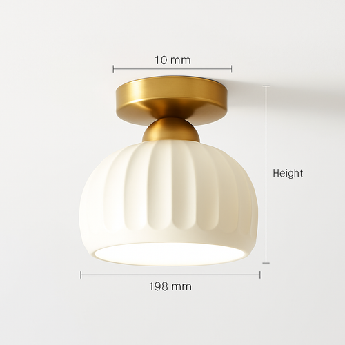 Ceramic glass LED ceiling light for corridor, hallway, entrance, balcony, nordic E27 acrylic chandelier 8825324306778 - vue 18 sur 23