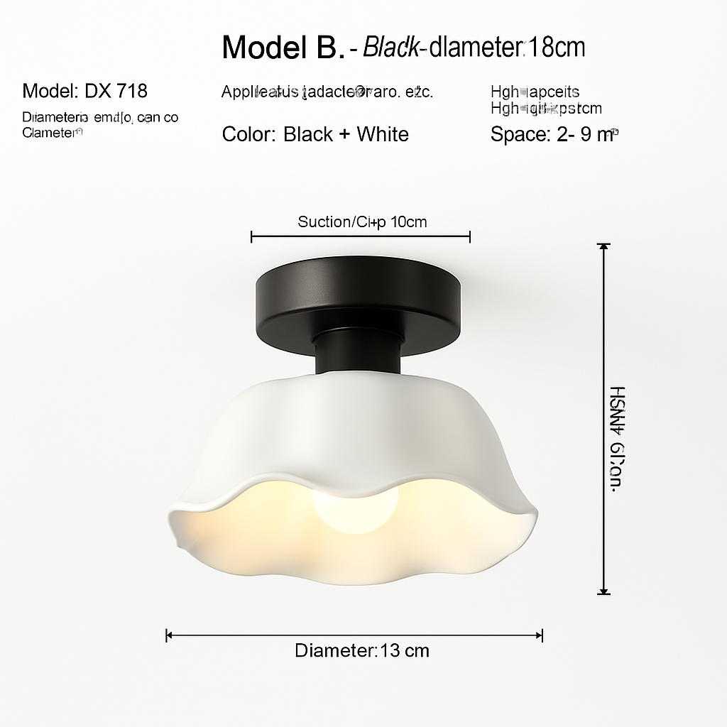 Ceramic glass LED ceiling light for corridor, hallway, entrance, balcony, nordic E27 acrylic chandelier 8825324306778 - vue 18 sur 23