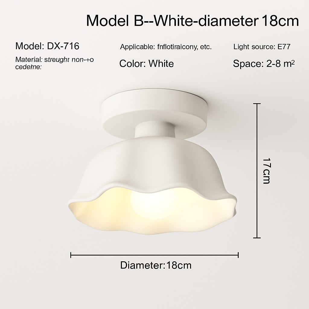 Ceramic glass LED ceiling light for corridor, hallway, entrance, balcony, nordic E27 acrylic chandelier 8825324306778 - vue 19 sur 23