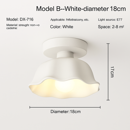 Ceramic glass LED ceiling light for corridor, hallway, entrance, balcony, nordic E27 acrylic chandelier 8825324306778 - vue 20 sur 23