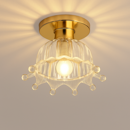 Ceramic glass LED ceiling light for corridor, hallway, entrance, balcony, nordic E27 acrylic chandelier 8825324306778 - vue 22 sur 23