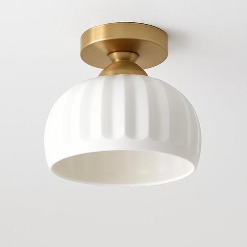 Ceramic glass LED ceiling light for corridor, hallway, entrance, balcony, nordic E27 acrylic chandelier 8825324306778 - vue 10 sur 23