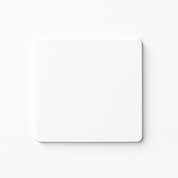 Flat white matt steel socket cover with rounded edges