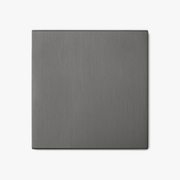 Flat grey brushed steel socket cover plate