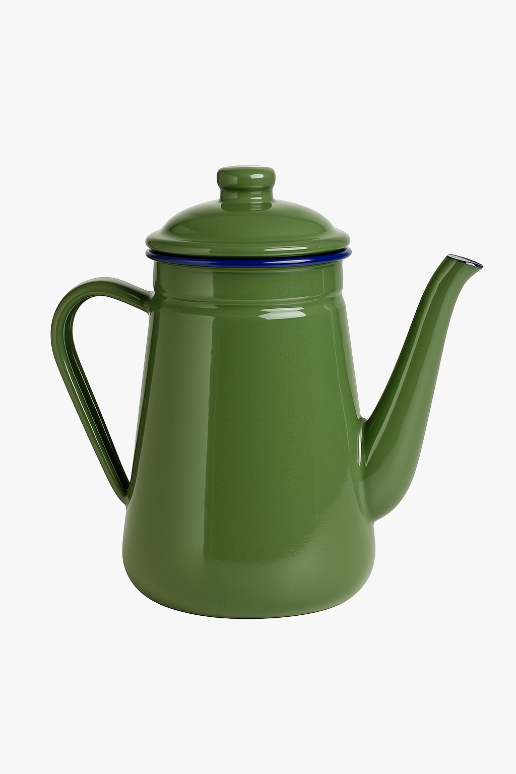 Vintage enamel coffee pot 1.1l with retro-style handle