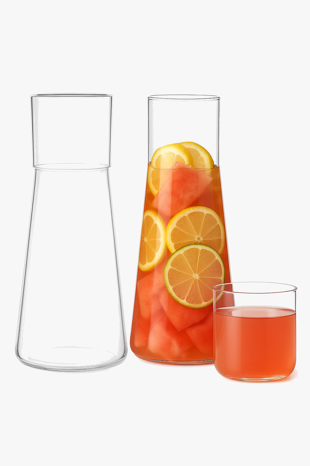 Borosilicate glass bedside carafe with tumbler