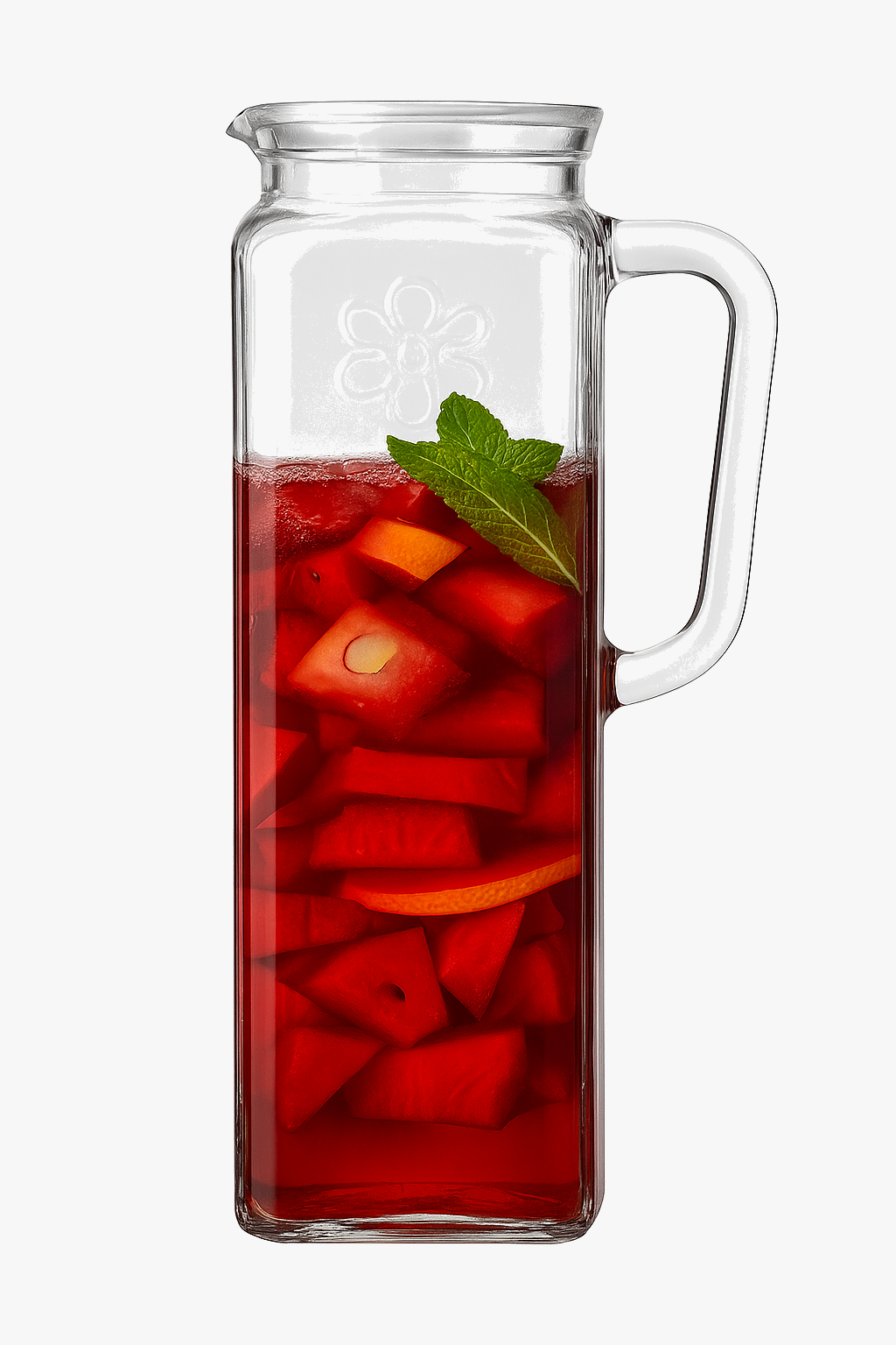 Glass jug with handle and lid 1.2l