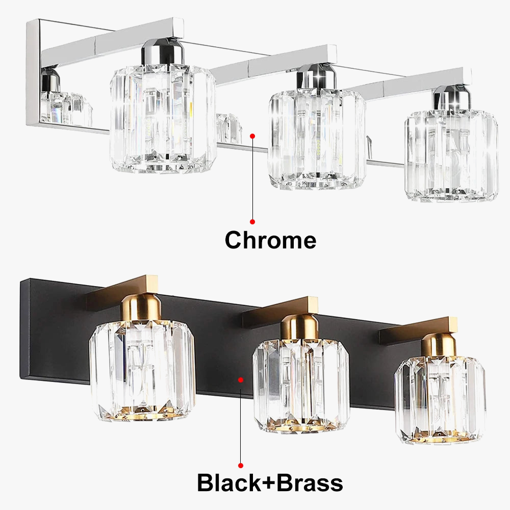 Modern crystal bathroom mirror wall light