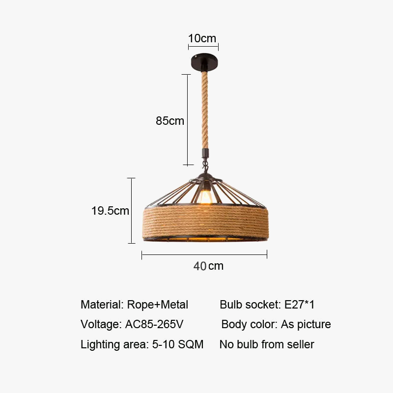 Iron rope industrial loft creative pendant light for restaurant, bar, café and dining room