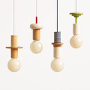 Nordic colour wood LED pendant light for kitchen, bedroom or restaurant