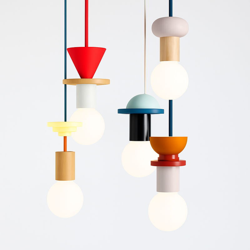 Nordic colour wood LED pendant light for kitchen, bedroom or restaurant