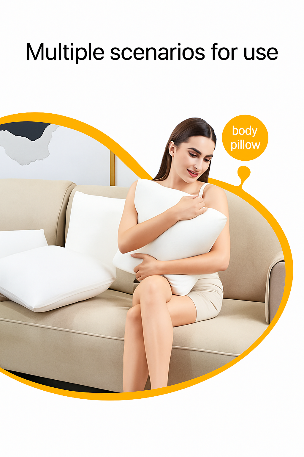 Ultra-comfortable decorative memory foam cushion with white cover - vue 4 sur 6