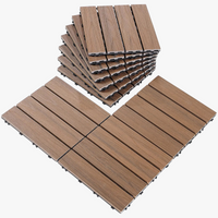 Clip-together wood deck tile for outdoor terrace or balcony 30cm