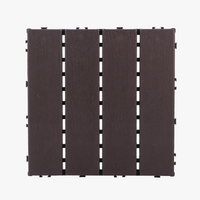 Clip-together grid-effect outdoor floor tiles for terrace or balcony