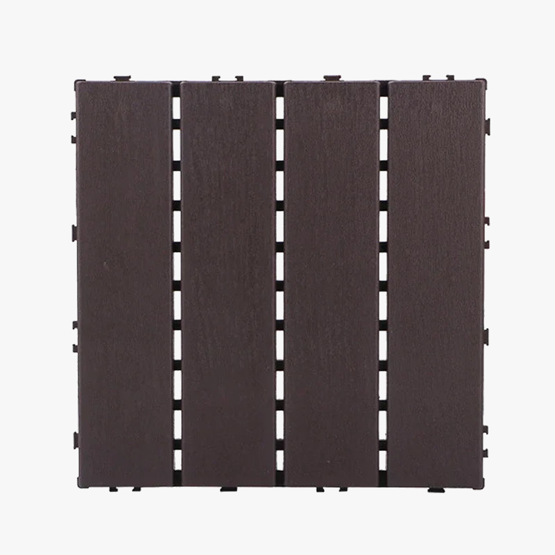 Clip-together grid-effect outdoor floor tiles for terrace or balcony