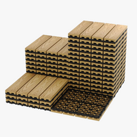 Interlocking composite deck tiles 30x30 cm weather resistant for outdoor use