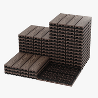 Composite interlocking deck tiles wood effect 30x30 cm outdoor