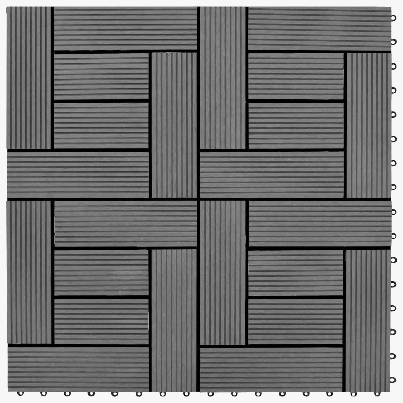 Clip-on wpc patio tiles 30x30 cm set of 11
