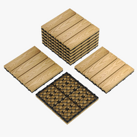 Clip-together composite decking tiles 30x30 grooved wood finish