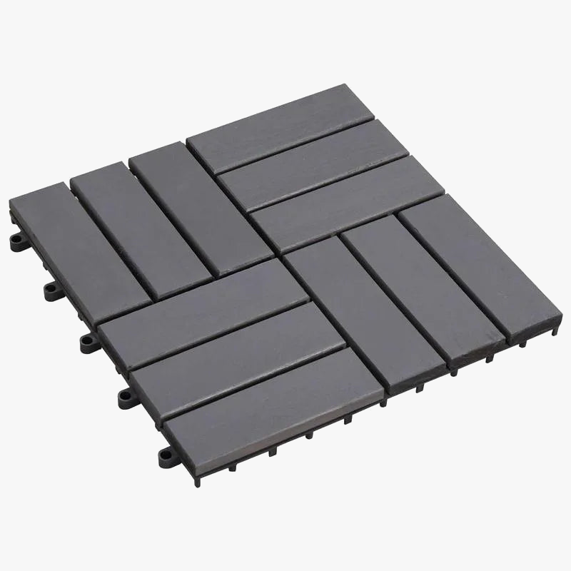 Interlocking wood-effect outdoor decking tiles 30x30 cm