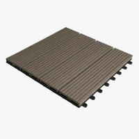 Interlocking wood-effect WPC terrace tiles 30x30cm set of 11