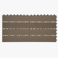 Interlocking wpc decking tiles 30x60 cm set of 6 boards
